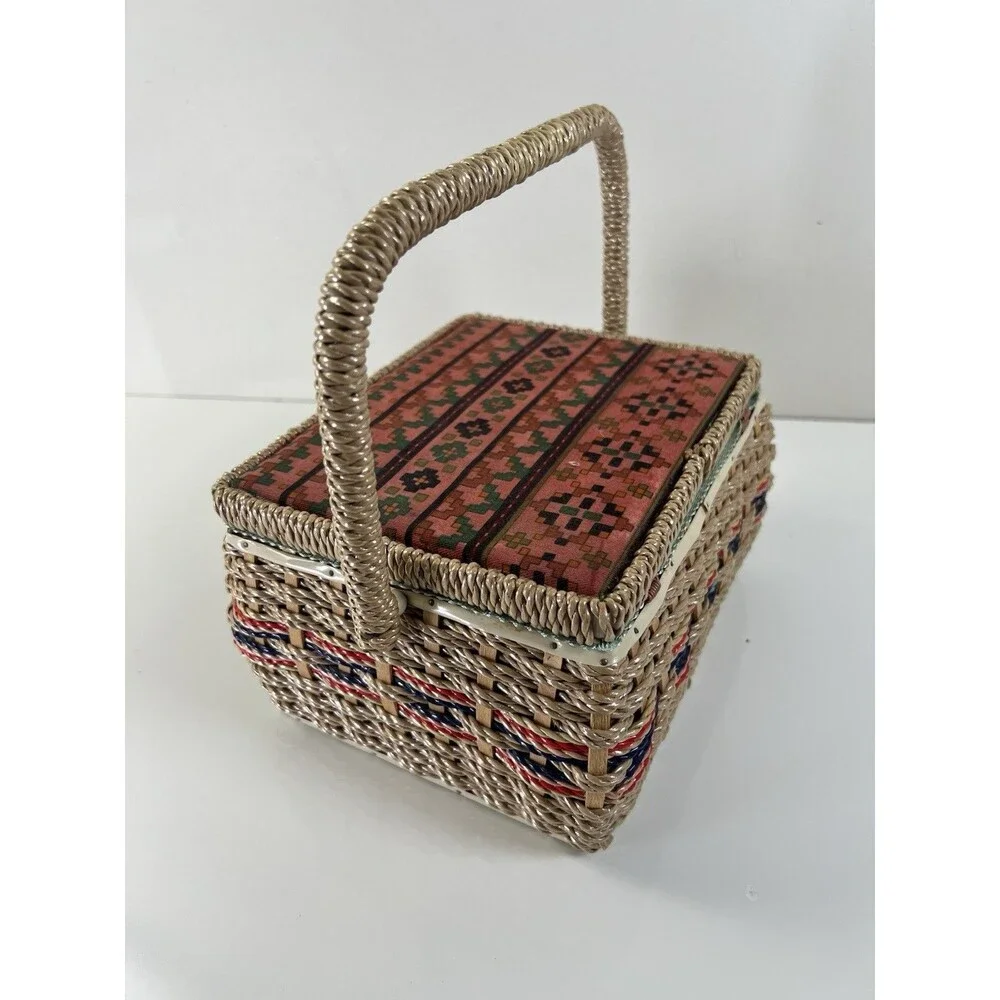 Vintage Singer Sewing Box Made In Japan 7401B Sewing Basket Mid Century MCM Gift